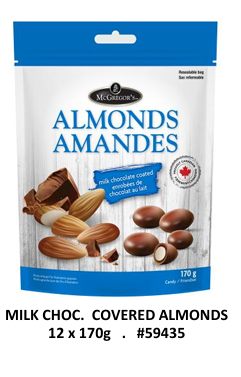MC GREGORS AMANDES AU CHOCOLAT AU LAIT 170GR - BOITE DE 12MCX (XM)