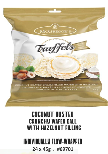 TRUFFELS BOULE GAUFRETTE NOISETTE CREME NOIX DE COCO 57GR (XM)