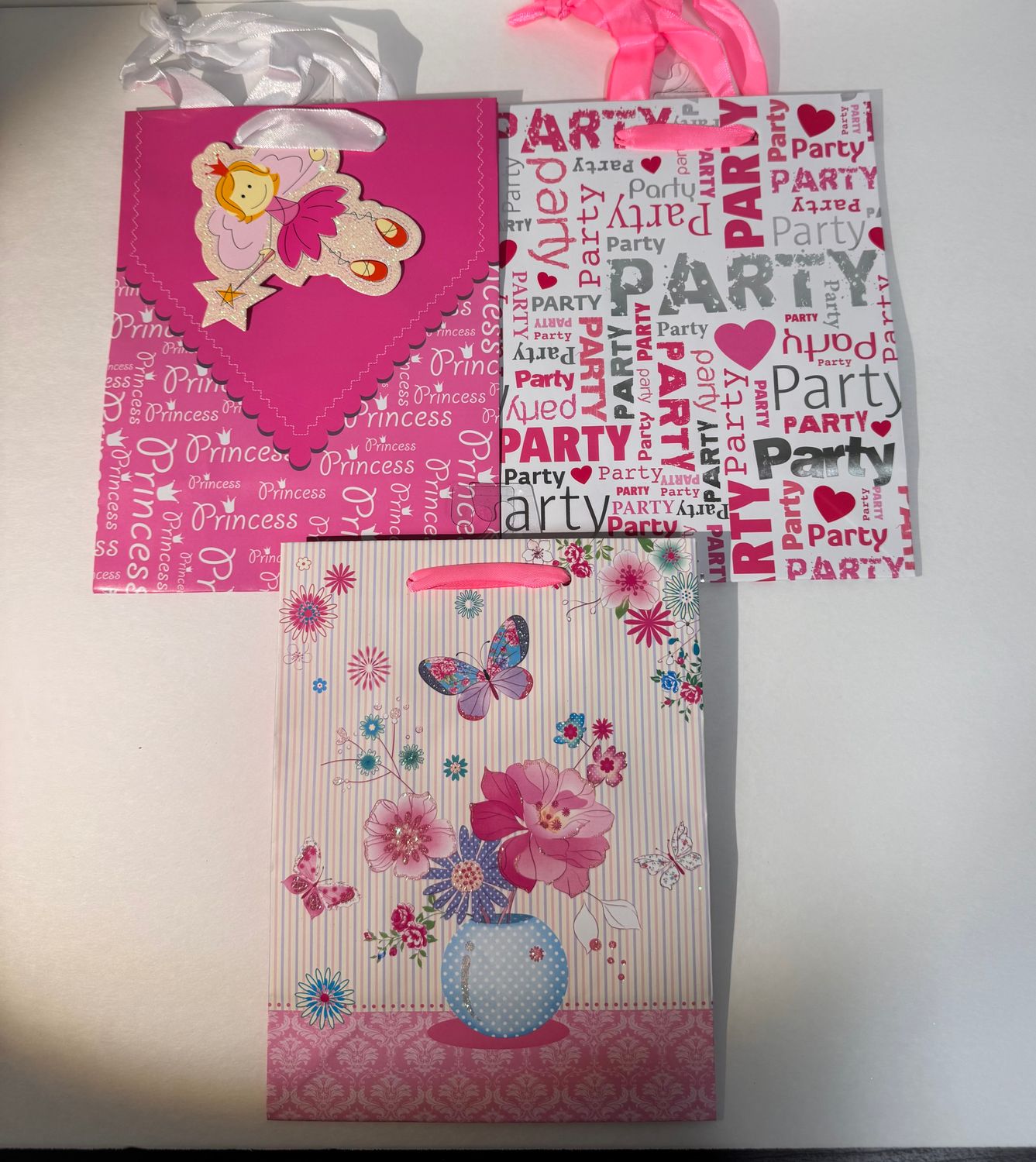 SAC CADEAU MOYEN  RAYURE/FLEURS/LICORNE (D3-3)