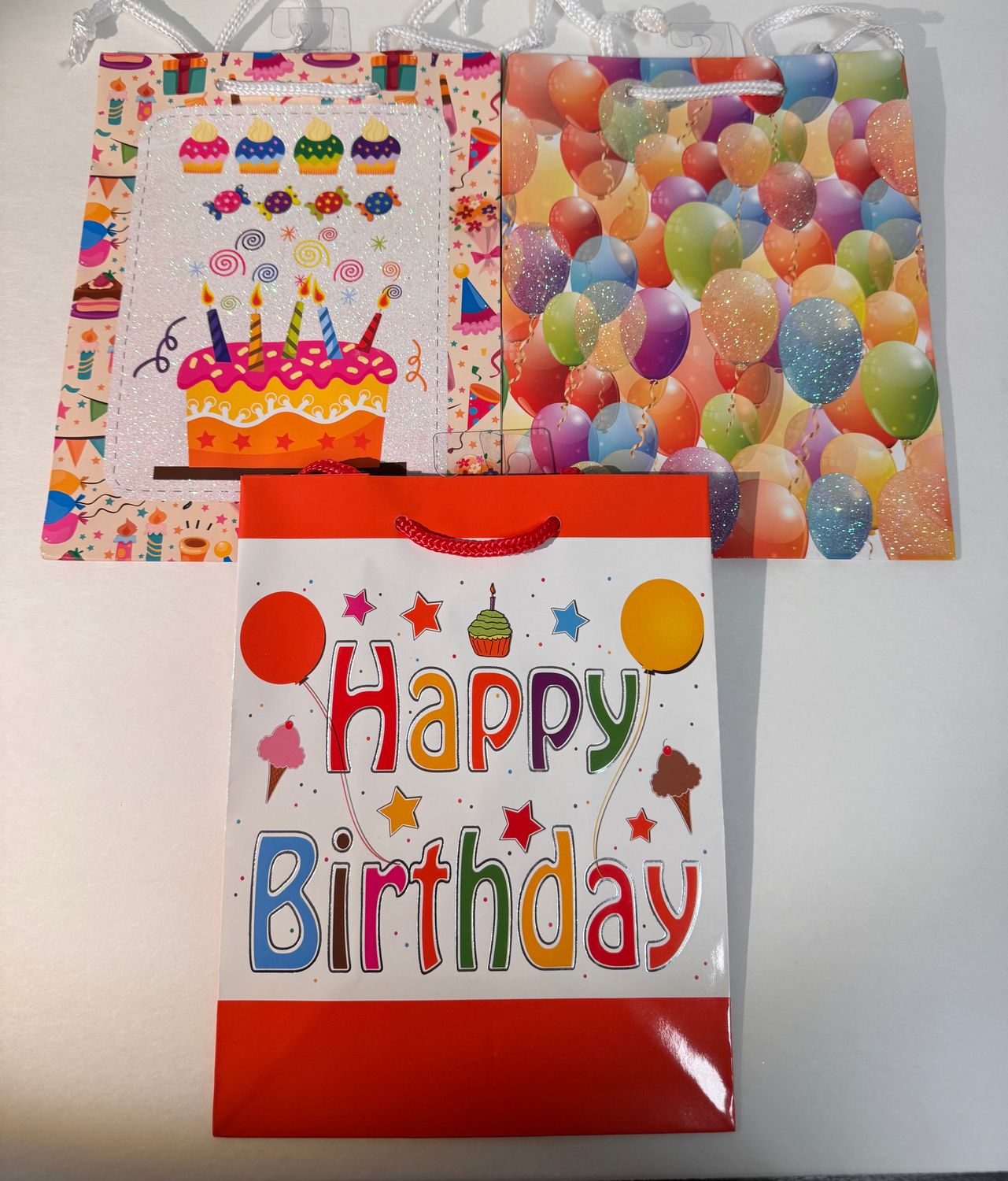 SAC CADEAU LARGE BALLONS/GATEAU/HAPPY BIRTHDAY (D3-7)