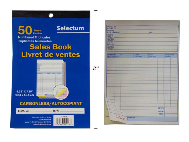 LIVRET DE VENTE SELECTUM TRUPLICATA NUMÉROTÉ (I4-5)