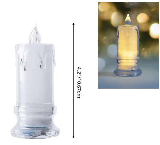 LUMIÈRE LED SANS FLAMME-GRANDE 4.2'' AVEC BASE ET BATTERIE (N3-1) (PREB XM)