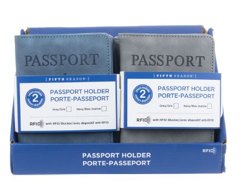 (PREB XM )PORTE-PASSEPORT AVEC BLOQUEUR RFID-MARINE, GRIS