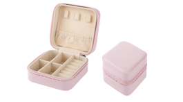 (PREB XM )BOITE À BIJOUX DE VOYAGE-2 COULEURS ASST (ROSE, OR) (E4-5)