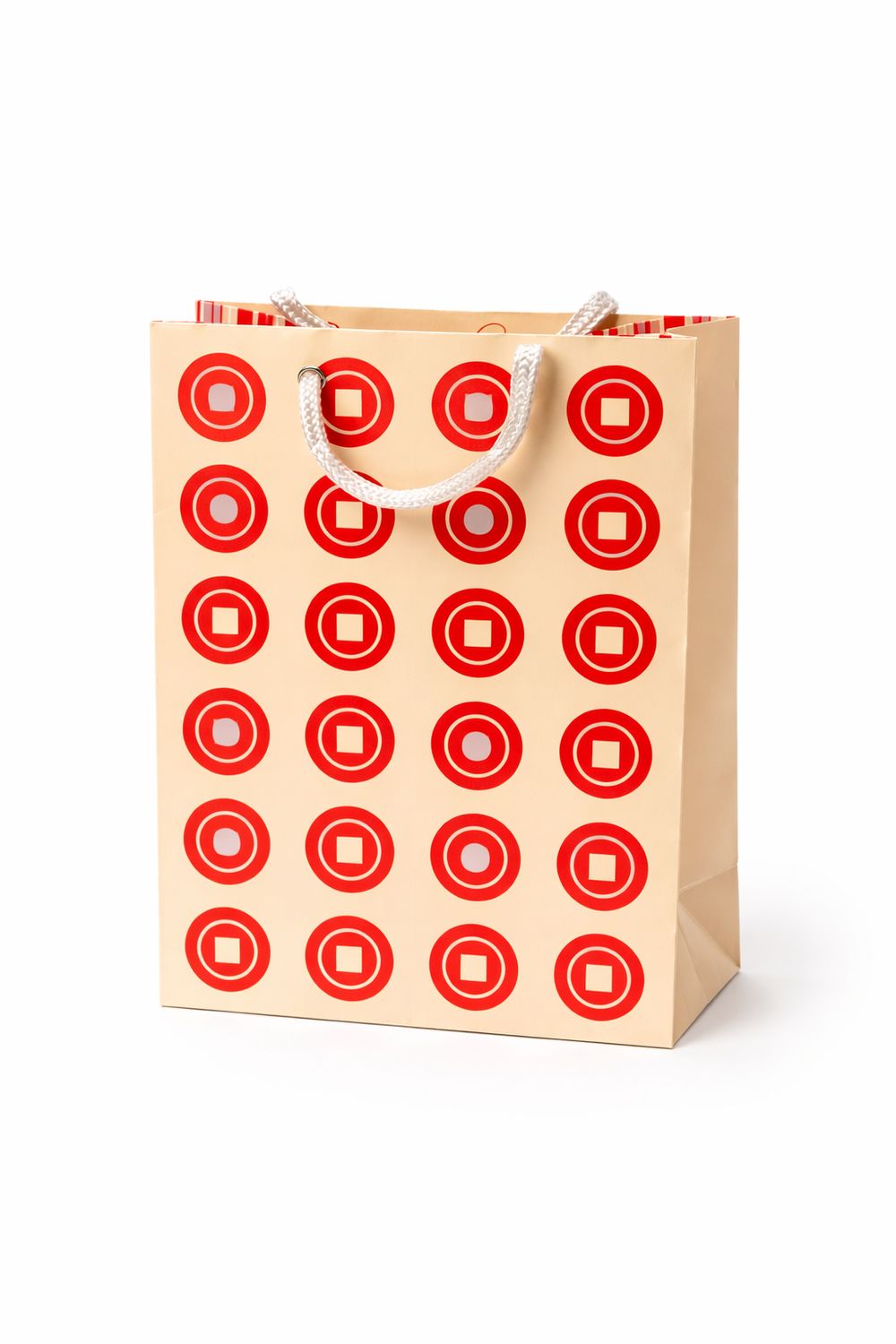 SAC CADEAU MOYEM  POINT ORANGE 17.5CM X 23CM (D6-5)