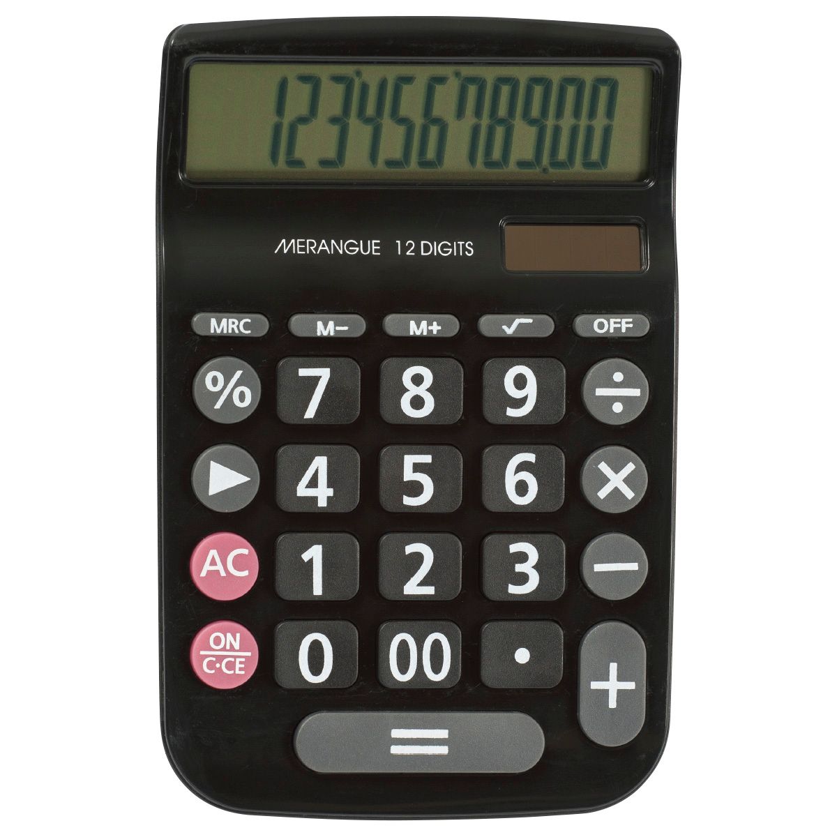 CALCULATRICE 12 CHIFFRE NOIR 6X4 PO (I3-7)