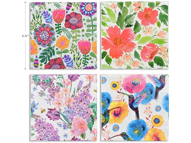 SERVIETTE DE TABLE 20X20 SUMMER BLISS 4 ASST(D3-4)#