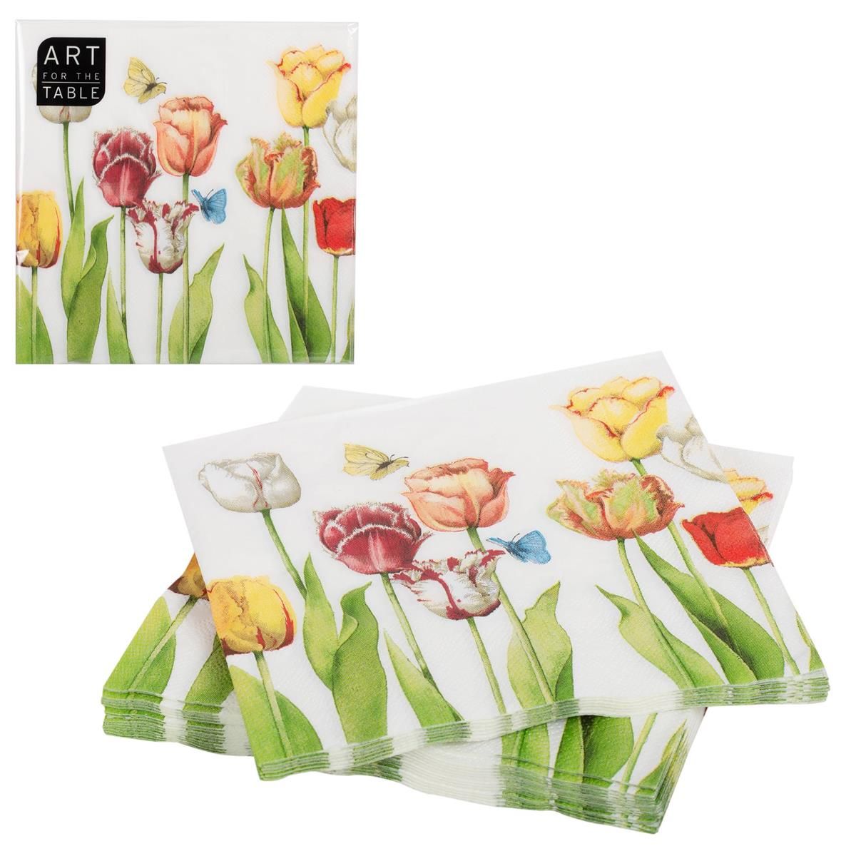 SERVIETTE DE TABLE 13X13 TULIPE (PQ)
