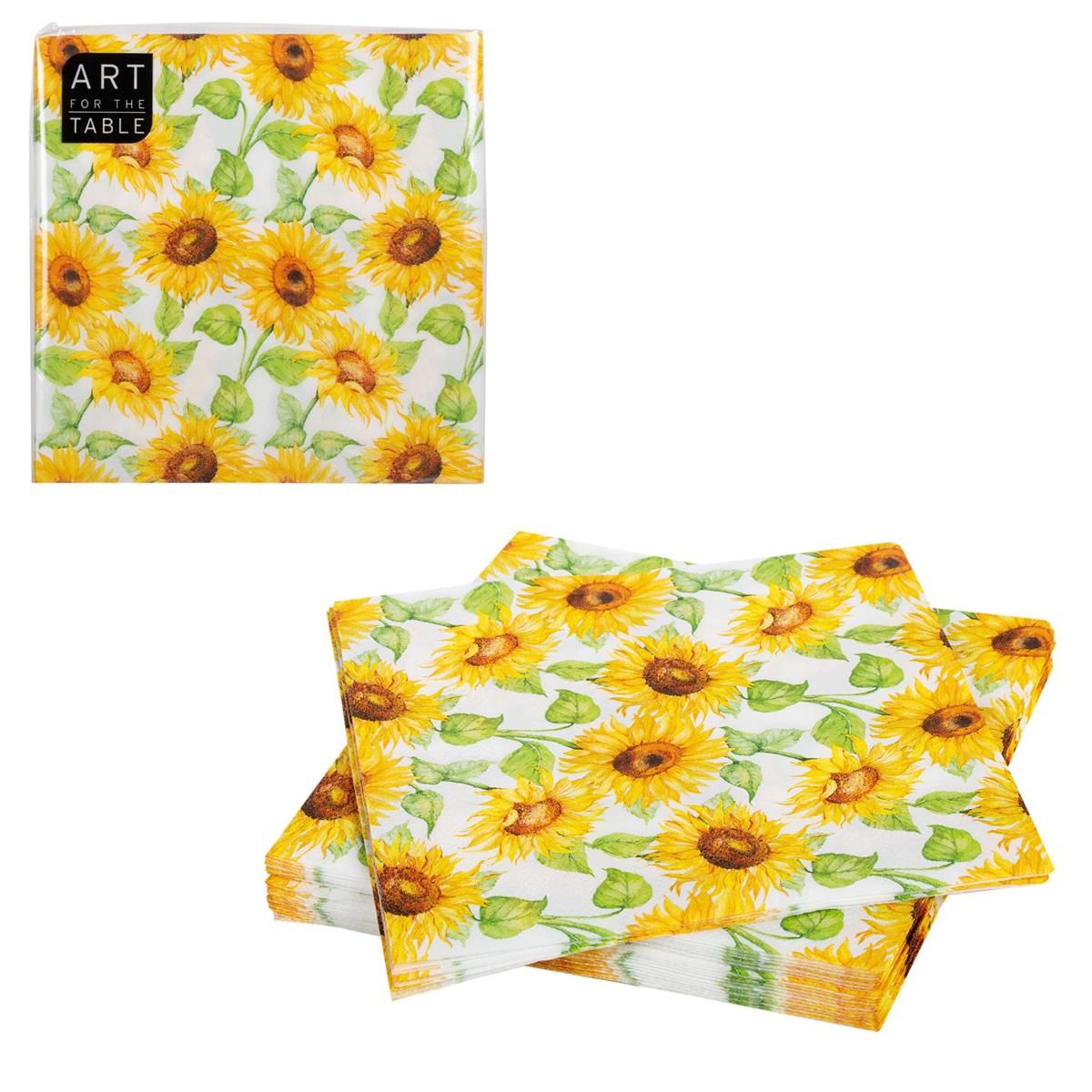 SERVIETTE DE TABLE 13X13 TOURNESOL (PQ)