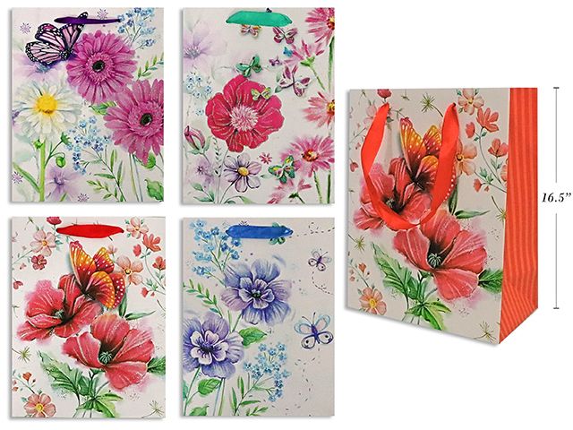 SAC CADEAU FLORAL ASST JUMBO (PQ)