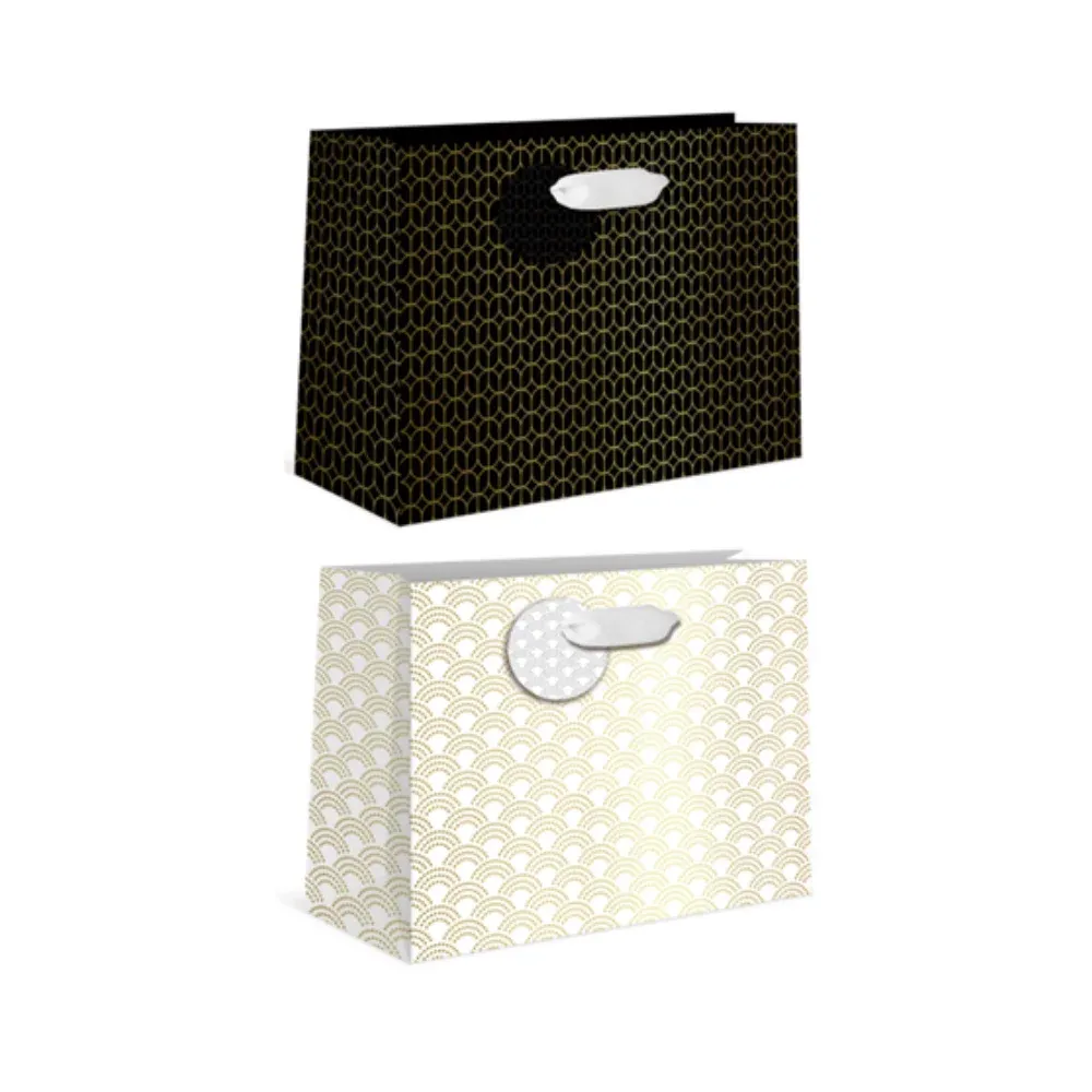 SA CADEAU LARGE HORIZONTALE BLAN ET NOIR OR QUALITÉ PREMIUM(C6-1)
