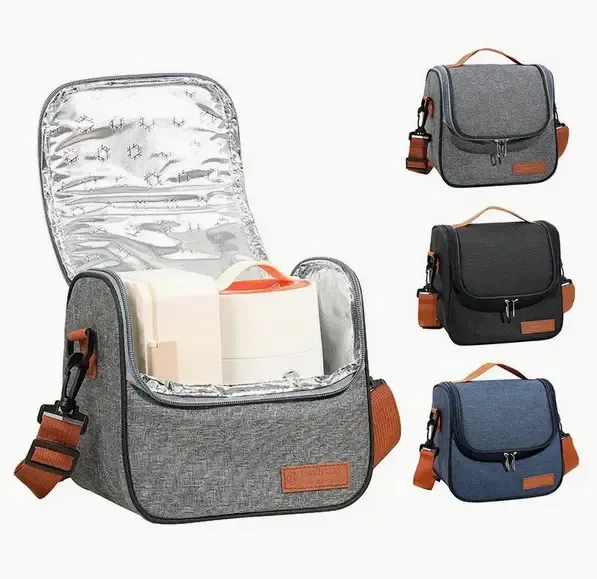 Grande boîte à lunch avec bandoulière  (ASSORTIE)