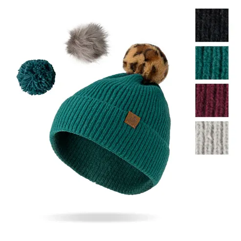 TUQUE A POMPOM MIX &amp; MATCH AVEC 3 POMPOM BRITT'S KNITS - ASST.24MCX