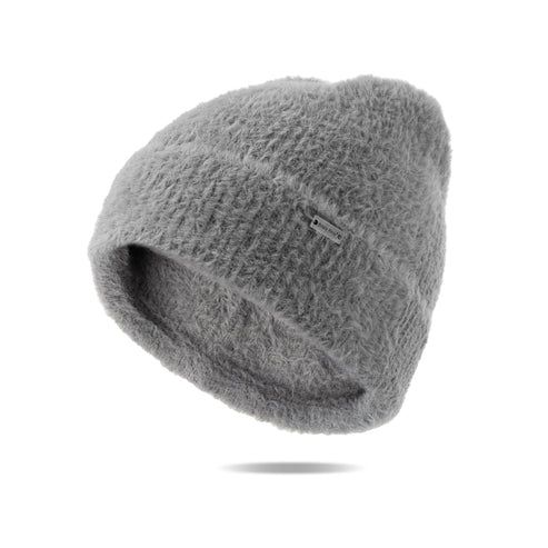 BONNET EN TRICOT DE PLUME ULTRA DOUX BRITT'S KNITS - GRIS