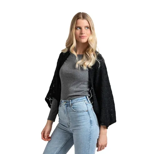 PONCHO CONVERTIBLE EN TRICOT BRITT'S KNITS - NOIR