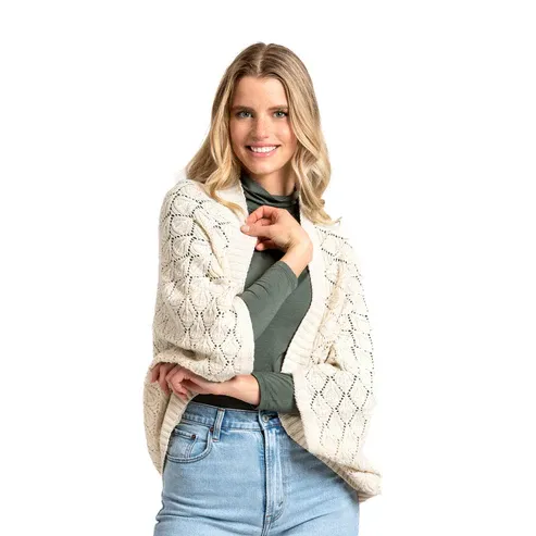 PONCHO CONVERTIBLE EN TRICOT BRITT'S KNITS - AVOINE