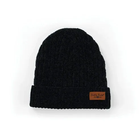 TUQUE EN CHENILLE ULTRA DOUCE 2.0 BRITT'S KNITS - NOIR