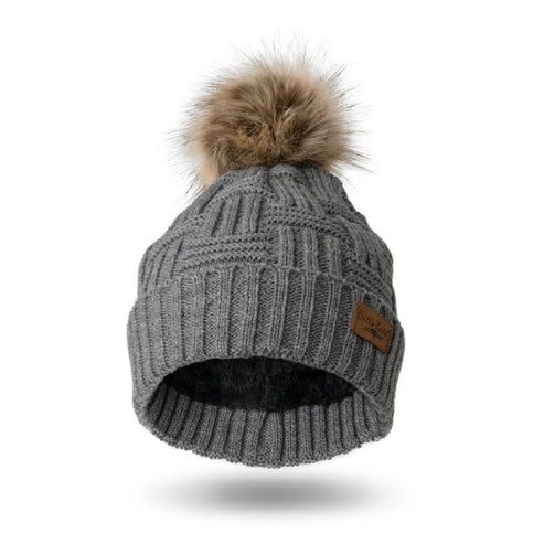 TUQUE ORIGINALE AVEC POMPOM BRITT'S KNITS - GRIS