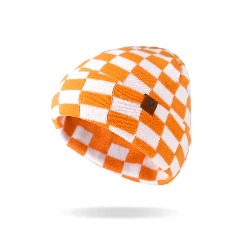 BONNET POUR ENFANT A CARREAU BRITT'S KNITS - ORANGE