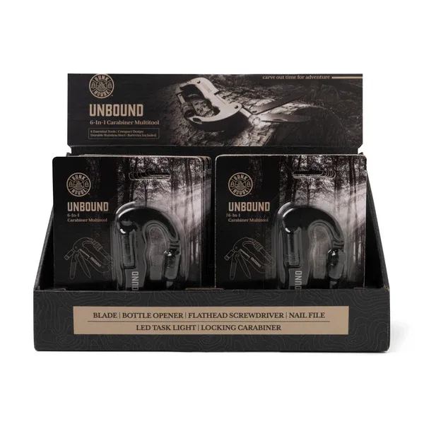 MOUSQUETON MULTI USAGE 6 EN 1 BUNKHOUSE - PRESENTOIR DE 12MCX