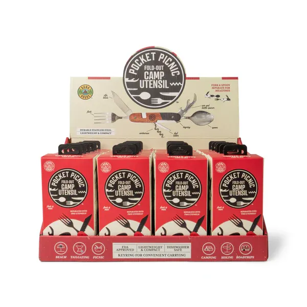 USTENSILE PLIANT DE CAMPÎNG DE POCHE BUNKHOUSE - PRESENTOIR DE 24MCX