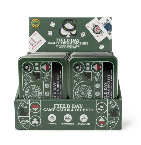 JEUX DE CARTES ET DE DES PORTATIF BUNKHOUSE- PRESENTOIR DE 12MCX