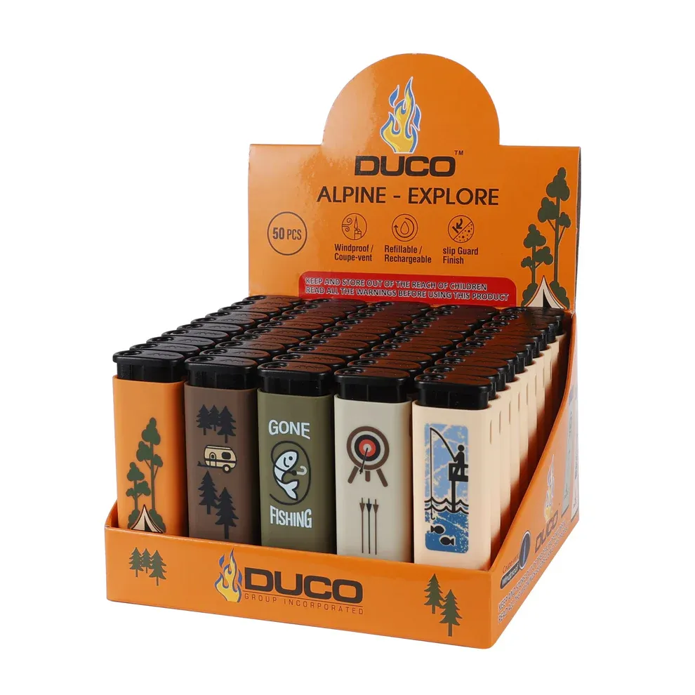 BRIQUET TORCHE ANTI VENT DUCO - PRESENTOIR DE 50MCX