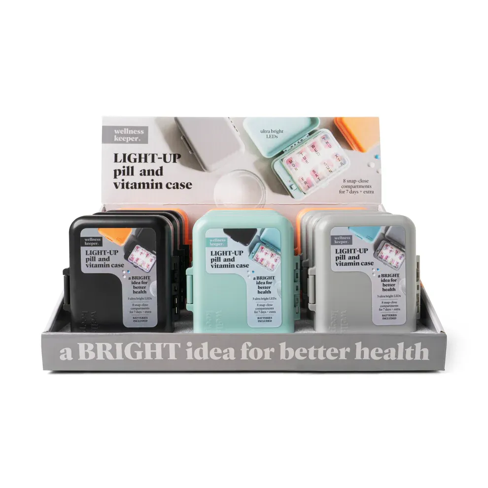 PILULLIER LUMINEUX WELLNESS KEEPER - PRESENTOIR DE 12MCX