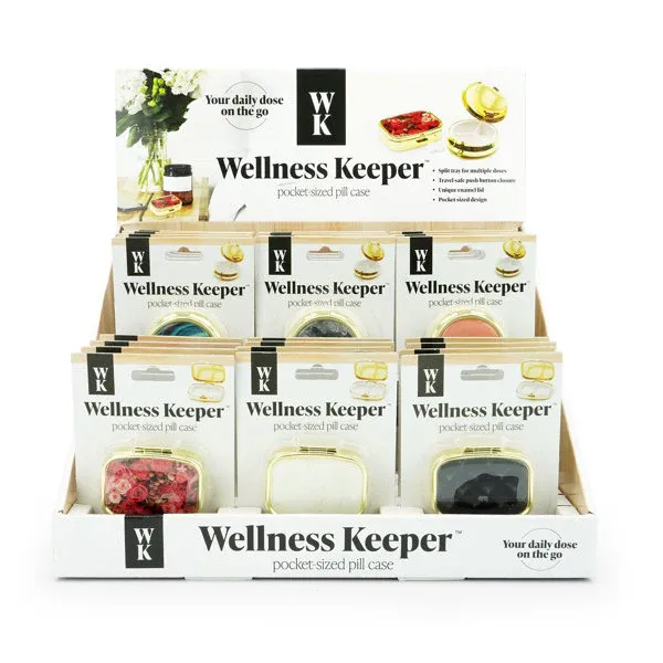 PILULLIER DE POCHE POUR FEMME WELLNESS KEEPER - PRESENTOIR DE 24MCX