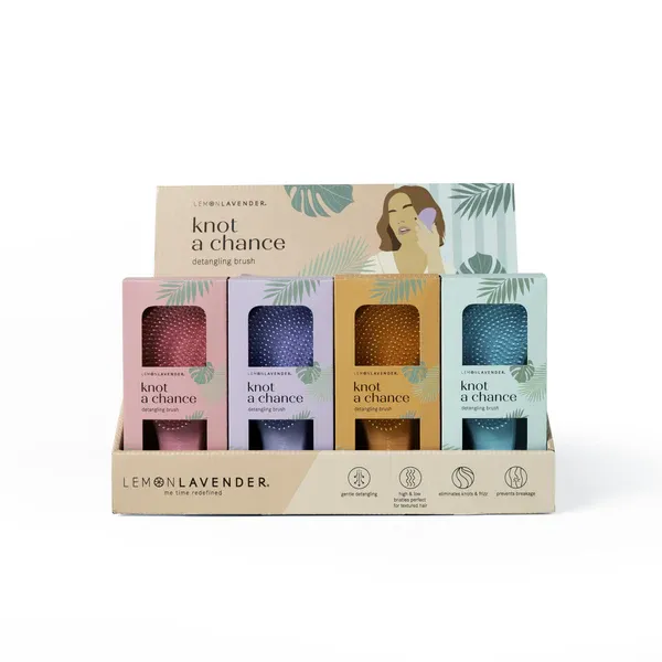 BROSSE DEMELANTE ''KNOT A CHANCE'' LEMON LAVENDER - PRESENTOIR DE 16MCX
