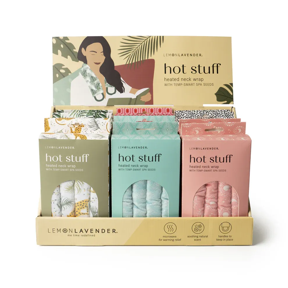 SAC CHAUD POUR COU ''HOT STUFF'' LEMON LAVENDER - PRESENTOIR DE 12MCX