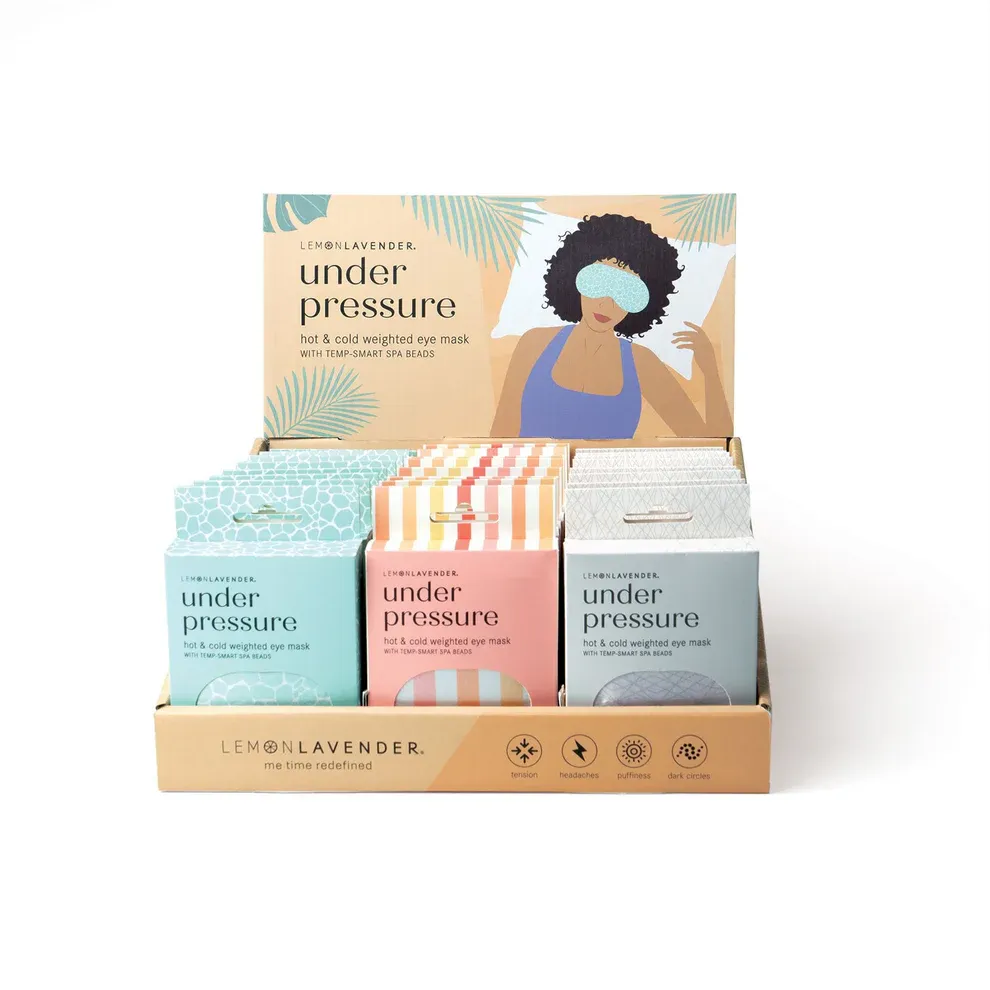 MASQUE POUR LES YEUX LESTÉ CHAUD-FROID ''UNDER PRESSURE'' LEMON LAVENDER - PRESENTOIR DE 24MCX