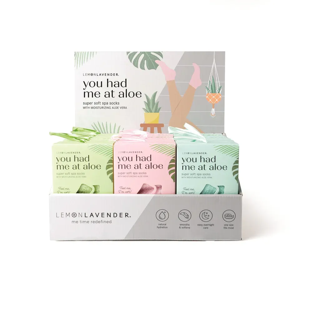 BAS INFUSÉ A L'ALOES ''YOU HAD ME AT ALOE'' LEMON LAVENDER - PRESENTOIR DE 24MCX