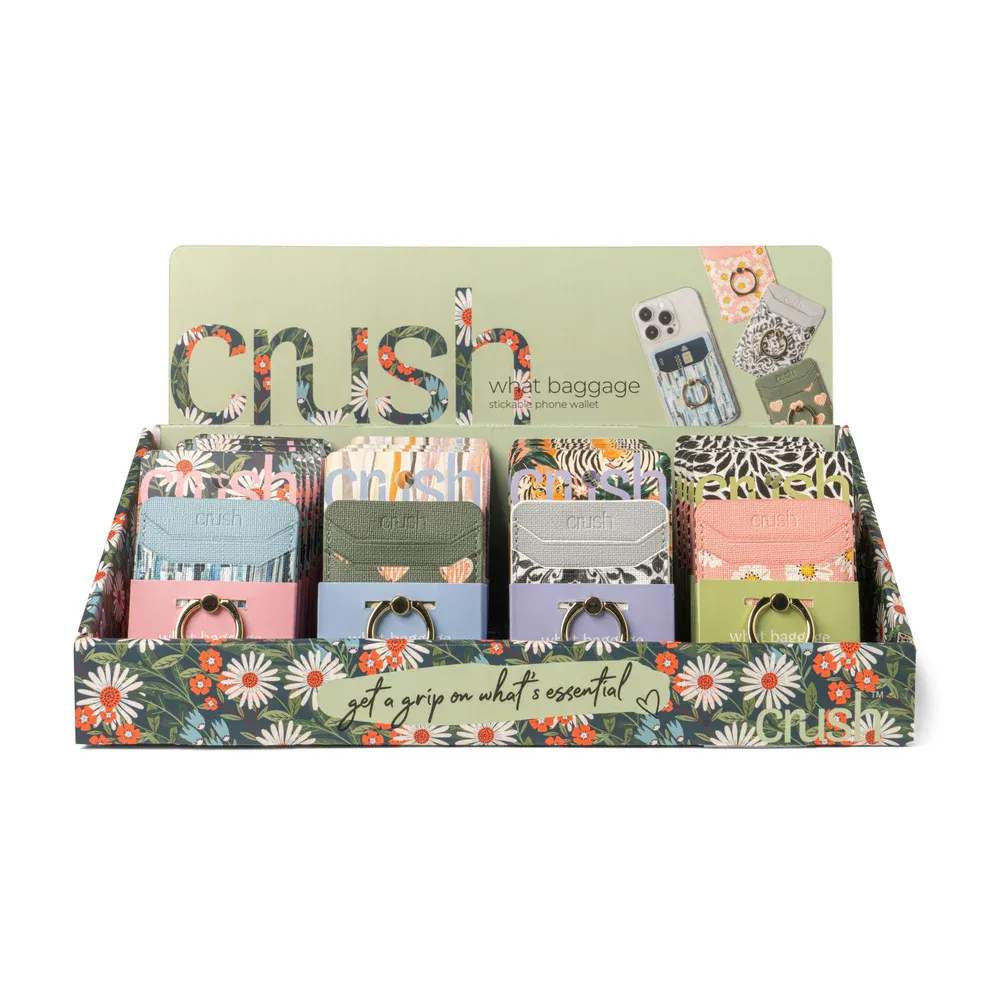 (CGC)PORTEFEUILLE COLLANT POUR TELEPHONE ''WHAT BAGGAGE'' CRUSH - PRESENTOIR DE 32MCX