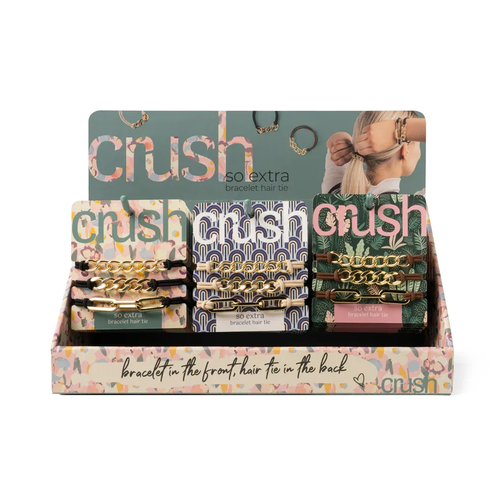(CGC)ELASTIQUE A CHEVEUX BRACELET (3) ''SO EXTRA'' CRUSH - PRESENTOIR DE 24MCX
