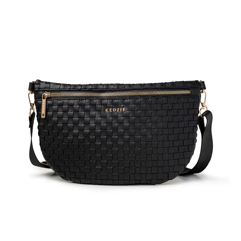 (CGC)SAC A BANDOULIERE TISSÉ TERRACE KEDZIE - NOIR