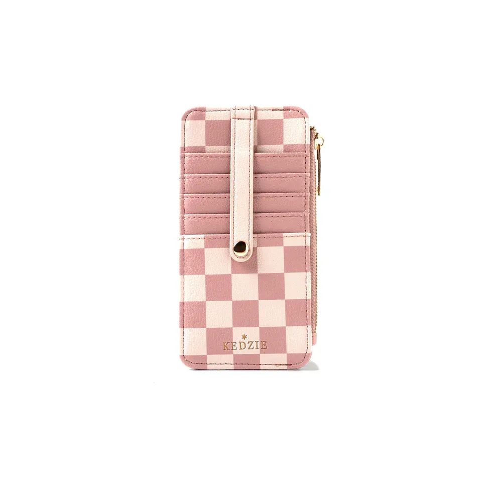 (CGC)PORTE FEUILLE ESSENTIELS A POCHETTE 3.0 KEDZIE - CARREAUTÉ ROSE