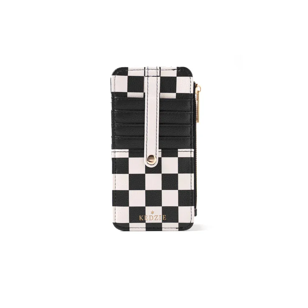 (CGC)PORTE FEUILLE ESSENTIELS A POCHETTE 3.0 KEDZIE - CARREAUTÉ NOIR