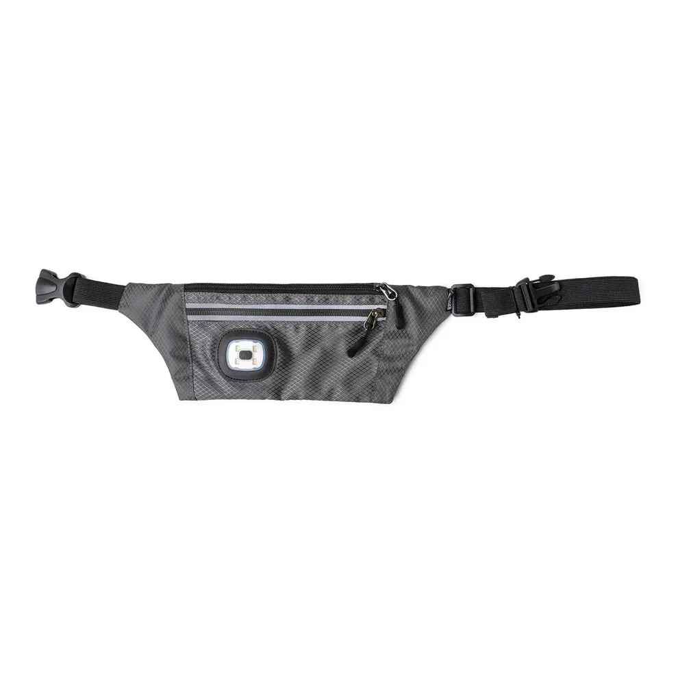 (CGC)SAC DE TAILLE AVEC LUMIERE DEL ET FERMETURE ECLAIRE REFLECTIVE NIGHTSCOPE - CHARBON