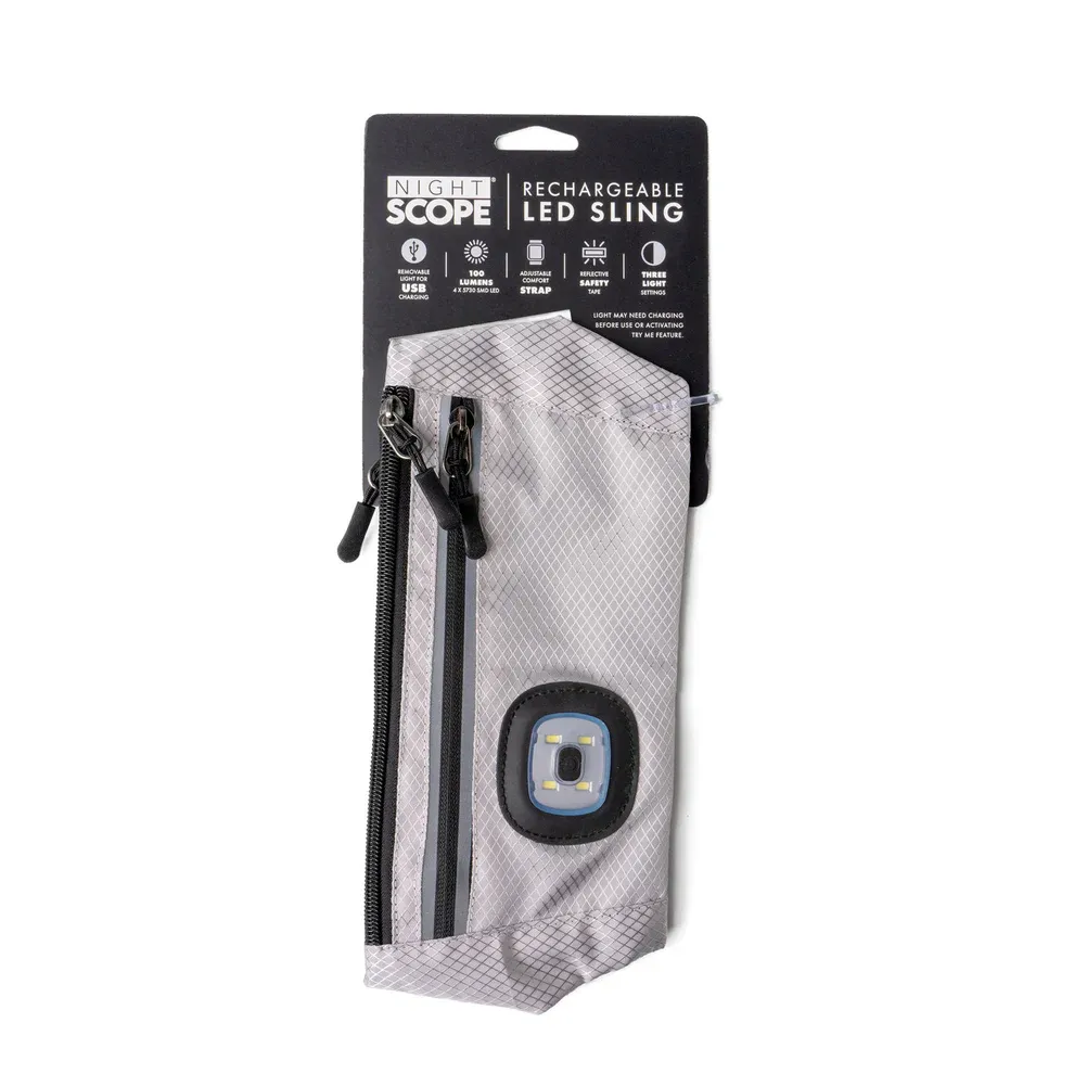 (CGC)SAC DE TAILLE AVEC LUMIERE DEL ET FERMETURE ECLAIRE REFLECTIVE NIGHTSCOPE - GRIS