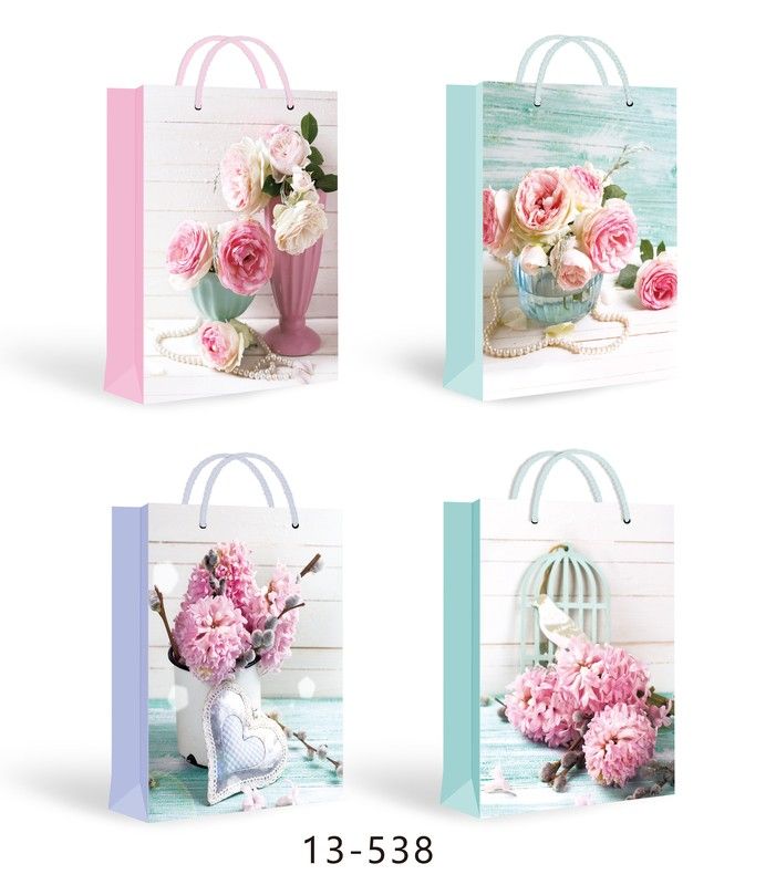 SACS CADEAUX GRANDES FLEURS PAILLETTES(C3-5)