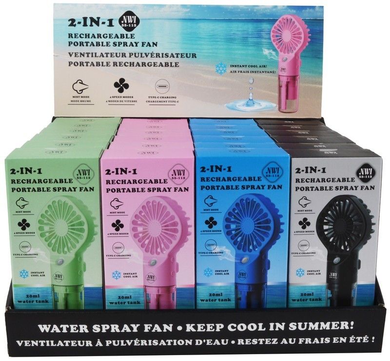 VENTILATEUR D’EAU RECHARGEABLE 2 EN 1(ÉTÉ)