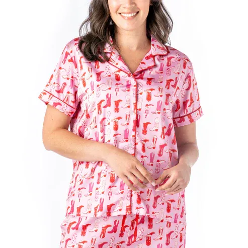 (CGC)CHEMISE DE PYJAMA EN SATIN HELLO MELLO - L/XL - ''BOOTIE SLEEP''