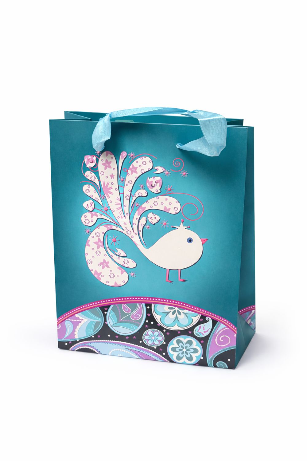 SAC CADEAU JUMBO PAON TURQUOISE