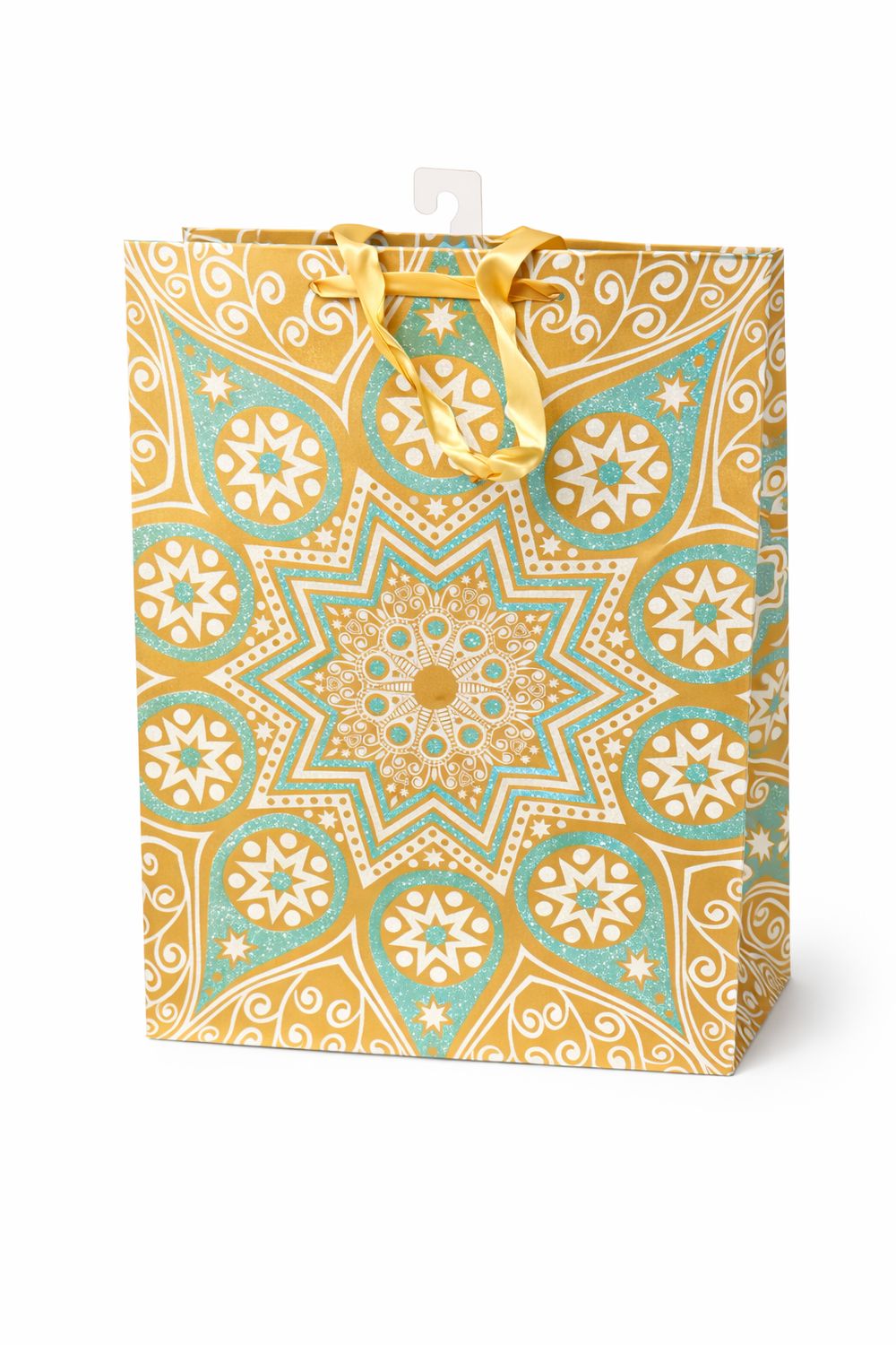 SAC CADEAU JUMBO FLOCON TURQUOISE BRILLANT