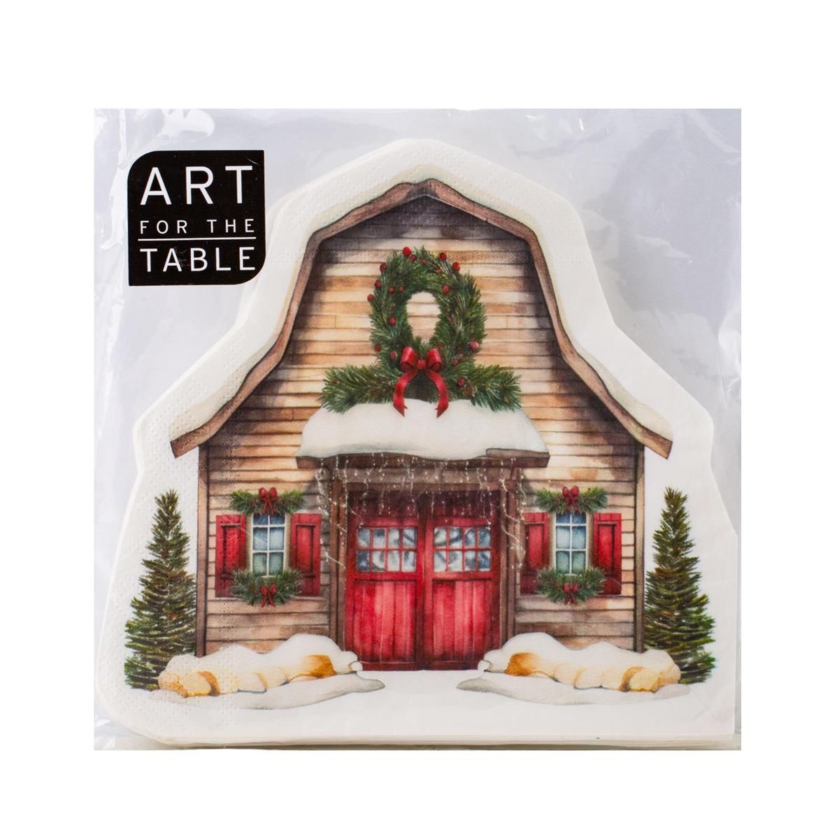 SERVIETTE DE TABLE MAISON DE NOEL 20 MCX - 6X6PO (XM)