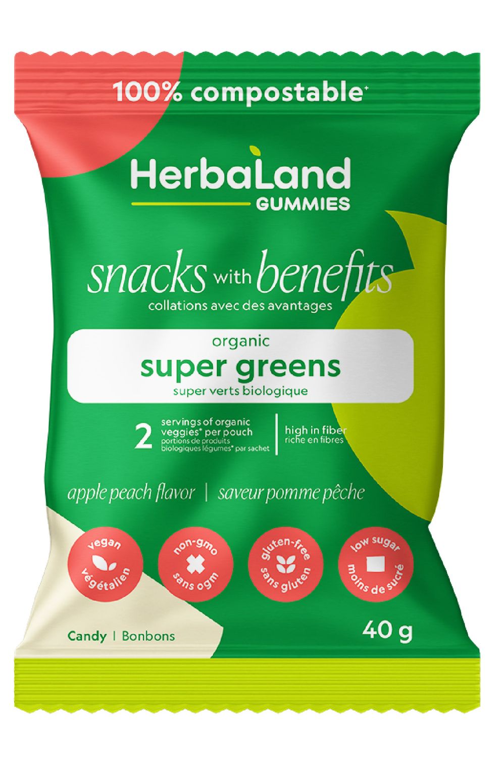 Collations fonctionnelles super verts 40 g – 12 unités