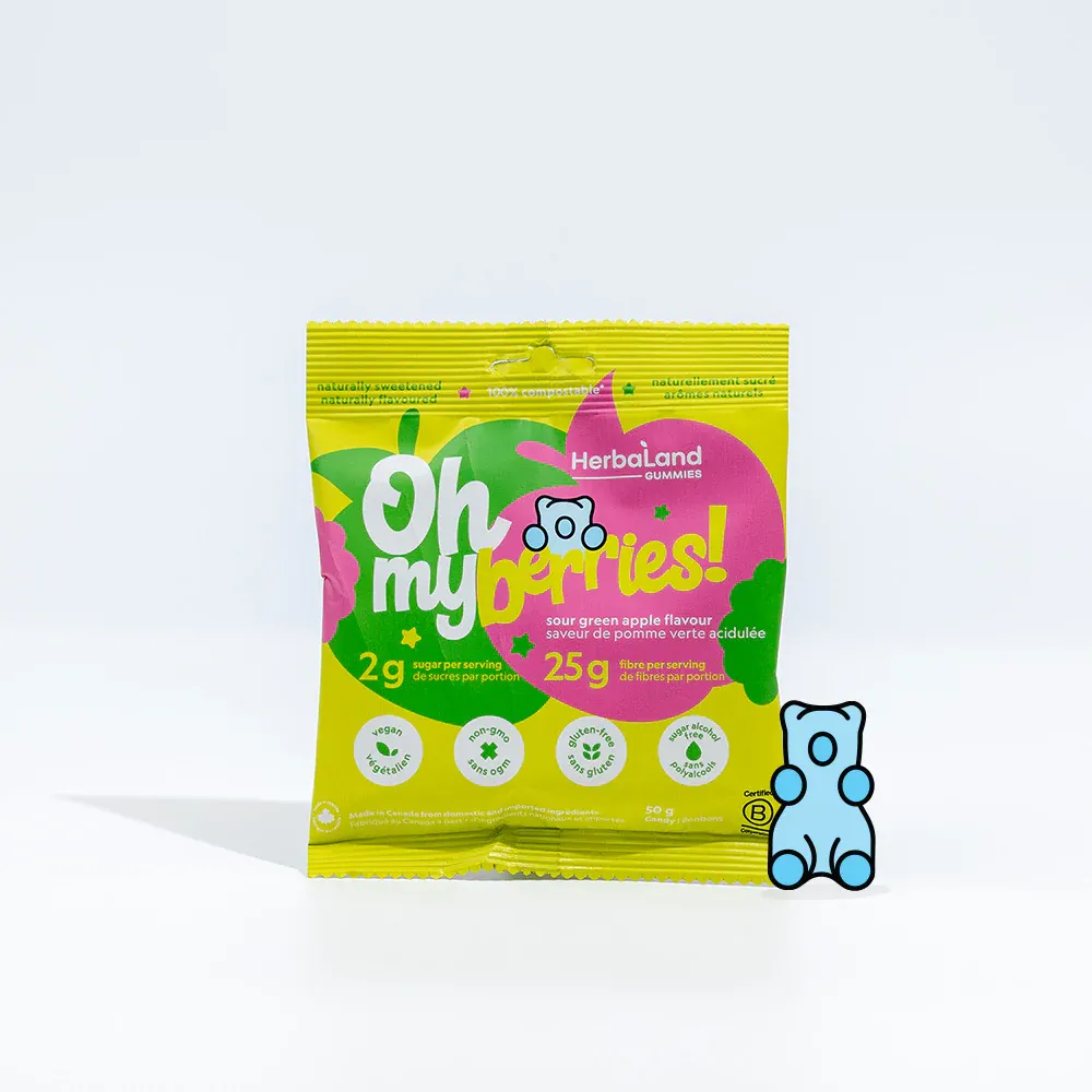 Gommes collation Oh My Bears! – pomme verte sure 50 g – 12 unités