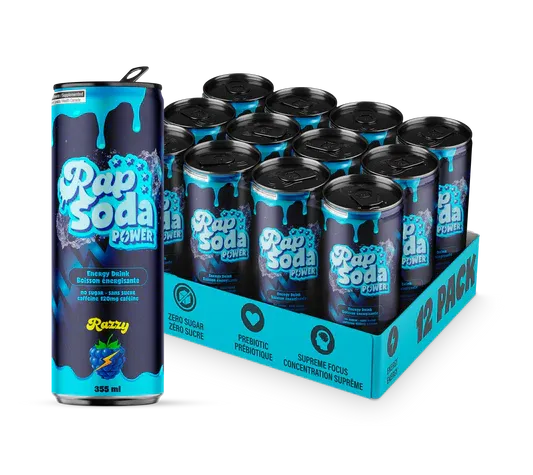 RAP SODA POWER RAZZY  12 X355 ML (REVIENT A 2.62 UNITÉ)