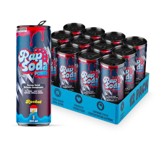 RAP SODA POWER ROCKET  12 X355 ML(REVIENT A 2.62$)